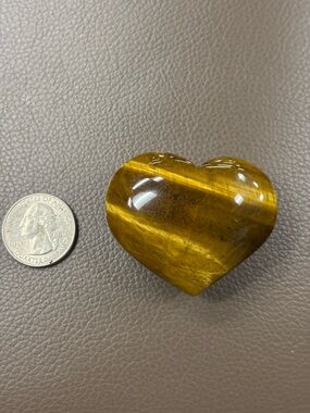 Polished Tiger's Eye Heart Stone